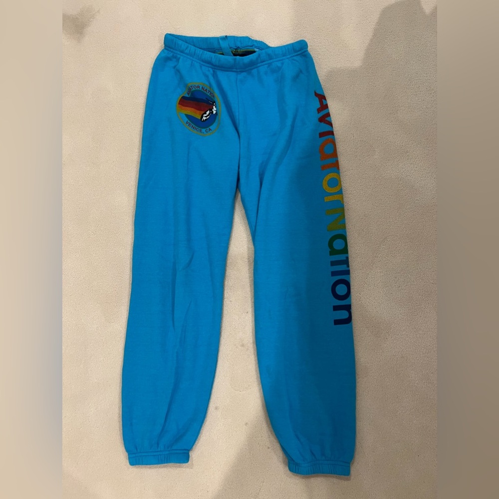 Aviator Nation Neon Blue Sweatpants. Size XL.